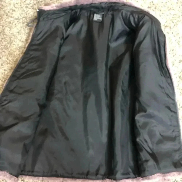 Kenzie faux FUR PINK/BLACK COLLARED VEST POCKETS ZIPPER FRONT SIZE LARGE - Picture 7 of 7